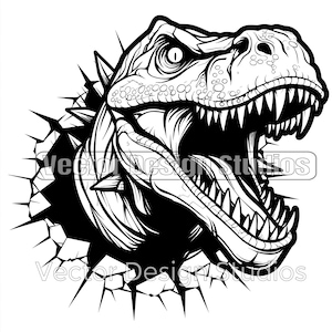 T Rex Svg & PNG Files, Tyrannosaurus Rex Clipart Silhouette Vector Image, Dinosaur SVG Sublimation, Transparent Background Sublimation File