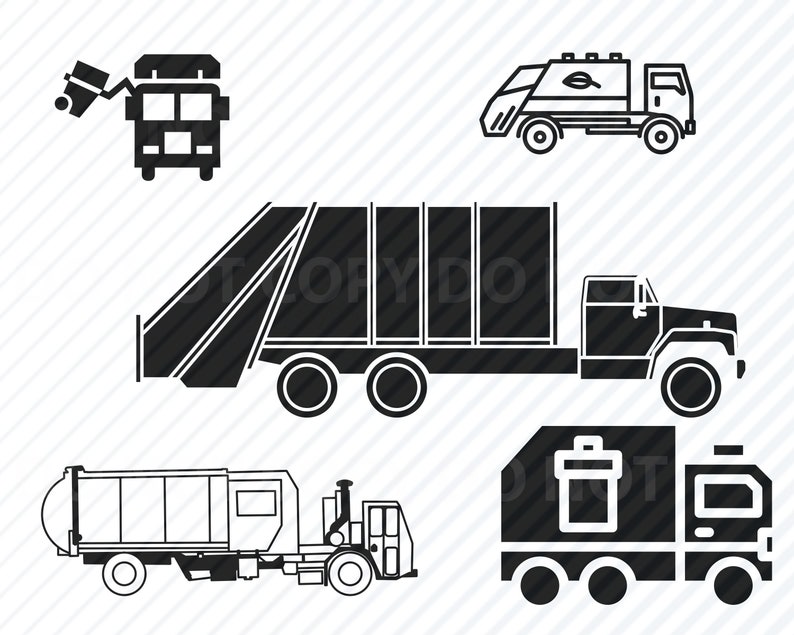 Garbage Truck Bundle SVG Files for Cricut Vector Images | Etsy