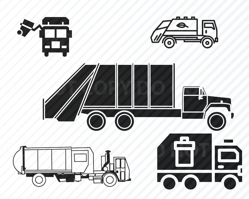 Garbage Truck Bundle SVG Files for Cricut Vector Images | Etsy