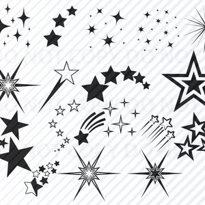 Sterren SVG bestand Vector afbeeldingen silhouet - Star elementen svg Clipart - SVG-bestanden sterren bundel SVG - Eps, Png, Dxf Clip Art decoratieve