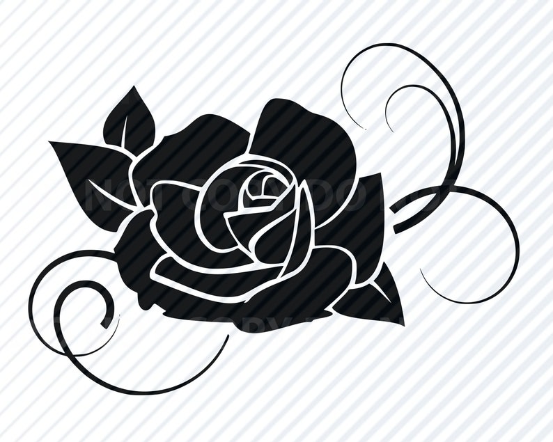 Black Rose Flower SVG Files for Cricut Flower Vector Images | Etsy