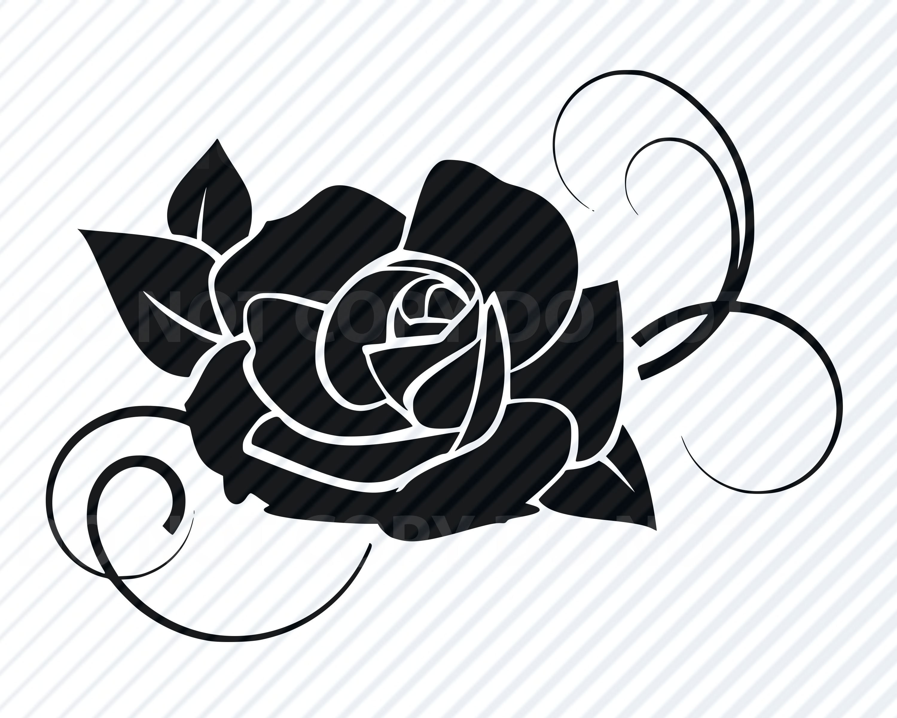 Download Black Rose Flower SVG Files for cricut Flower Vector Images | Etsy