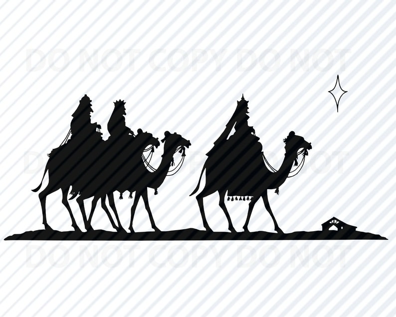 Download Christmas Nativity SVG Silhouette 3 Wise Men Vector Images ...