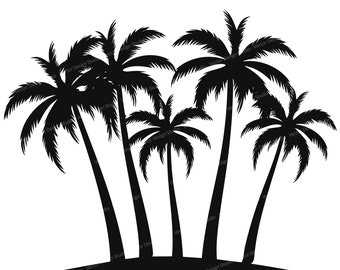 Palm Trees Svg & PNG Files, Summer Beach Vector Image Clipart, Cut files, SVG For T shirt Design, Transparent Background,