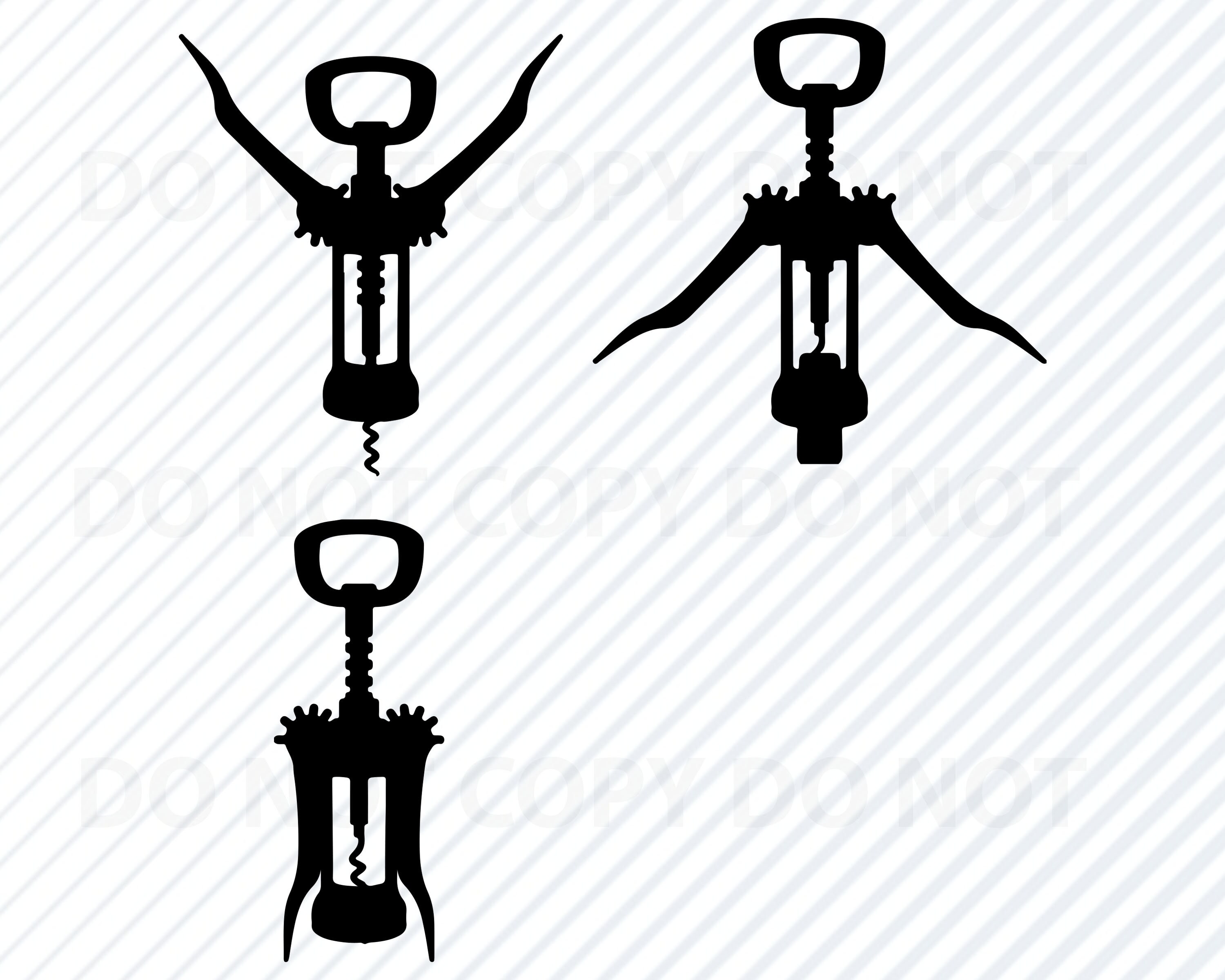 Download CorkScrews for Wine Svg file for Cricut Bottle Opener Vector | Etsy
