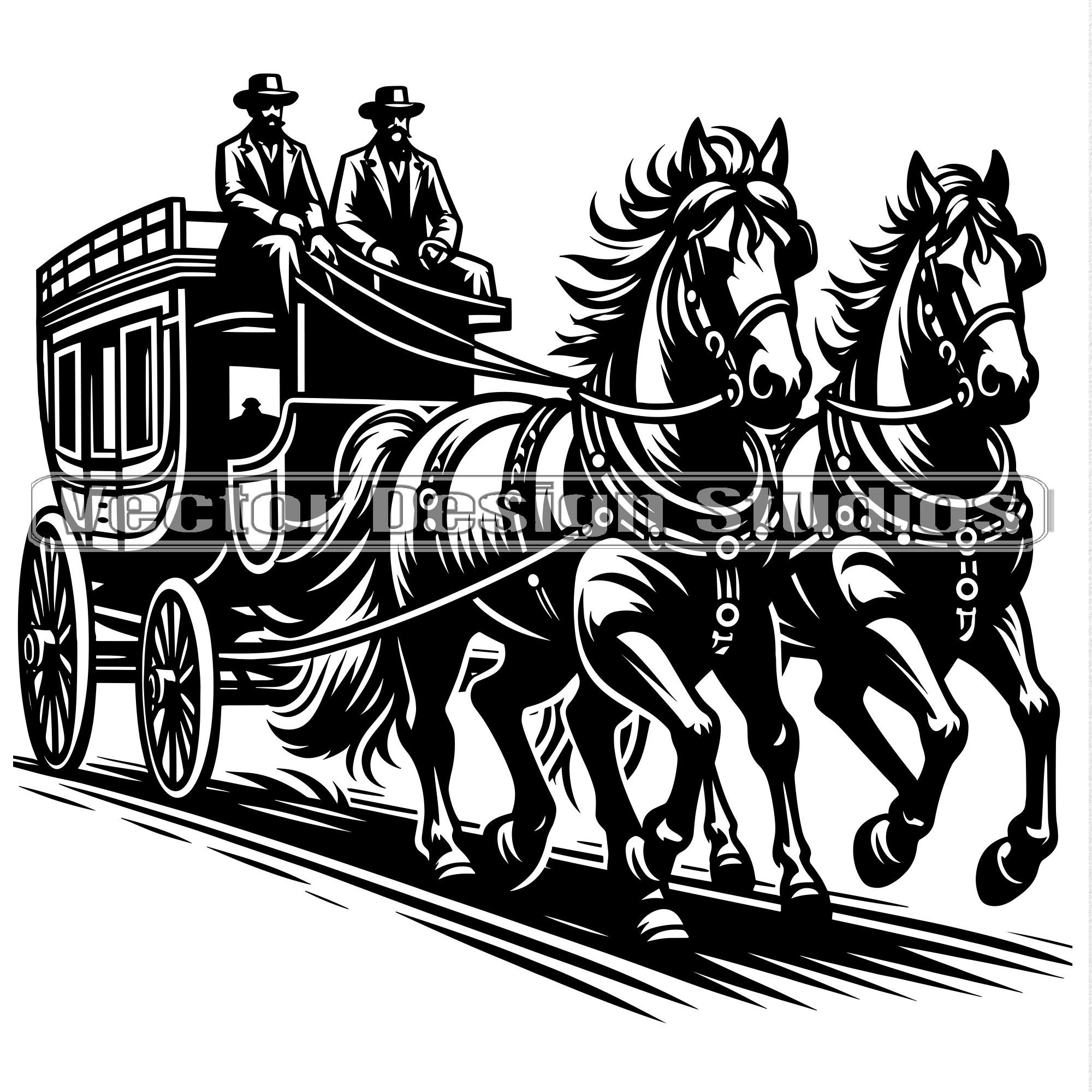 Vintage Retro Stagecoach Silhouette T-Shirt Vintage Retro Stagecoach Silhouette T-Shirt