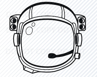 Astronaut Helmet SVG File Vector Images - SVG Silhouette - Space Helmet Clipart - Space Image Astronauts Eps, Png ,Dxf  Clip Ar