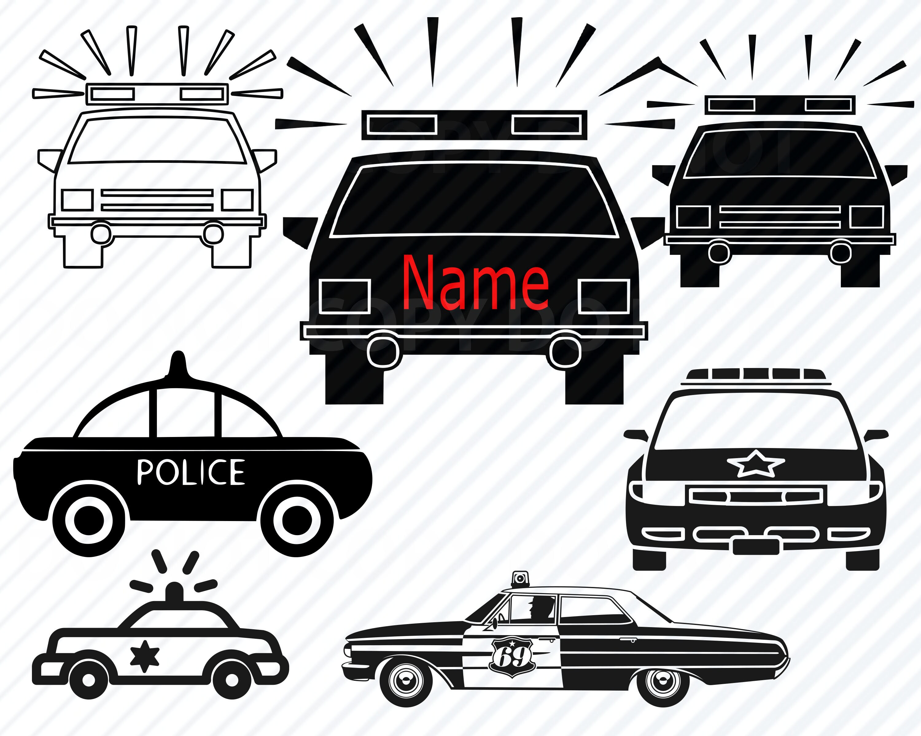Download Police Car Bundle Svg Files For Cricut Vector Images Etsy