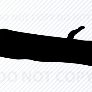 May include: A black silhouette of a tree branch with a knot at the end.