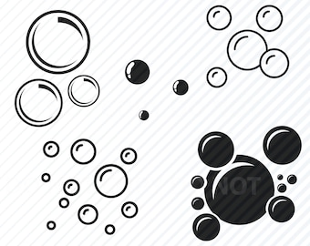 Bubbles SVG Bundle - Bubble Vector Images Silhouette Clip Art Blowing bubbles - SVG Files- Eps, Png, dxf ClipArt soap bubble svg