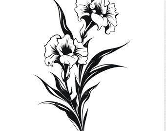 Gladiolus Flower SVG – August Birth Flower, Floral Vector (Digital Download)
