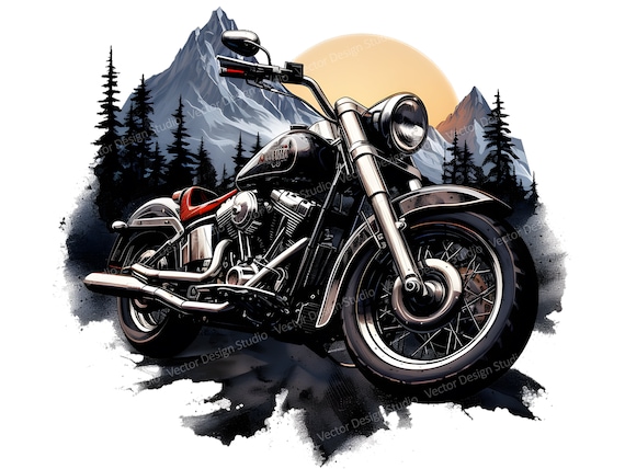 Motorcycle Png graphic for Sublimation, Motorcycle Chopper clip art, mug & T shirt Design sublimation image, Biker clipart