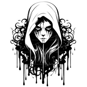 Scary Halloween Ghost  Svg & PNG Files, Spooky Horror Ghost Clipart Silhouette Vector Image, SVG For T shirt Design, Transparent Background