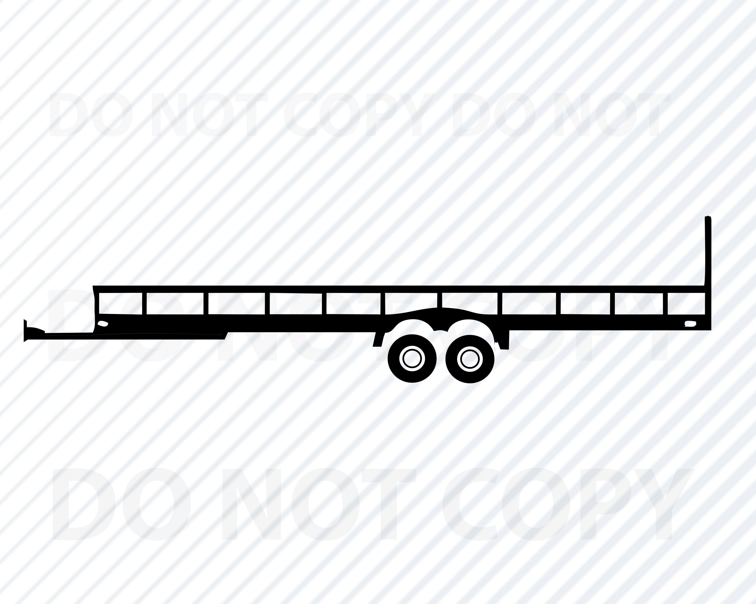 Truck Trailer SVG Files Vector Images Silhouette Boat trailer Etsy