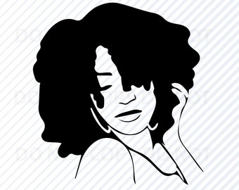 African American Diva Woman #3 SVG Image  - Afro Black woman SVG - Eps, Png ,Dxf  Clip Art Melanin african queen -  Nubian queen