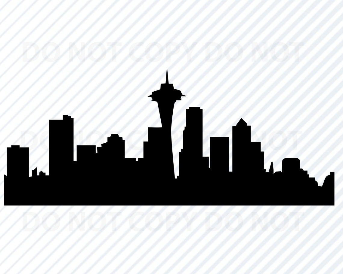 Seattle Skyline SVG – Space Needle Silhouette Clip Art (png, Eps, Dxf ...