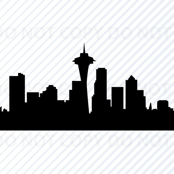 Seattle Skyline SVG Files - Washington skyline svg  Clipart -Space Needle silhouette Files  Eps, Png Dxf  Clip Art