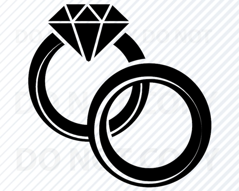 Wedding Ring SVG Files for Cricut Diamond RIng Vector
