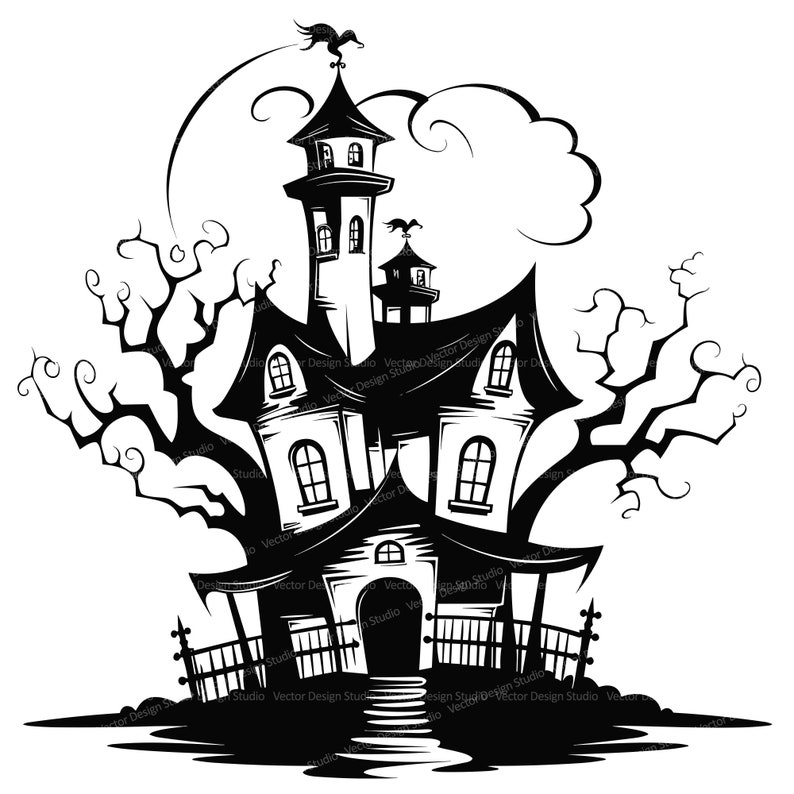 Halloween House Svg & Png File Graphic, Haunted House Clipart ...