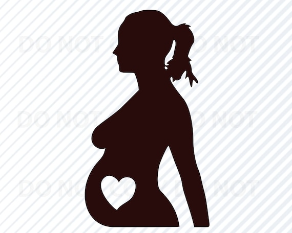 Download Pregnant Woman Silhouette Clip Art SVG Files For Cricut | Etsy