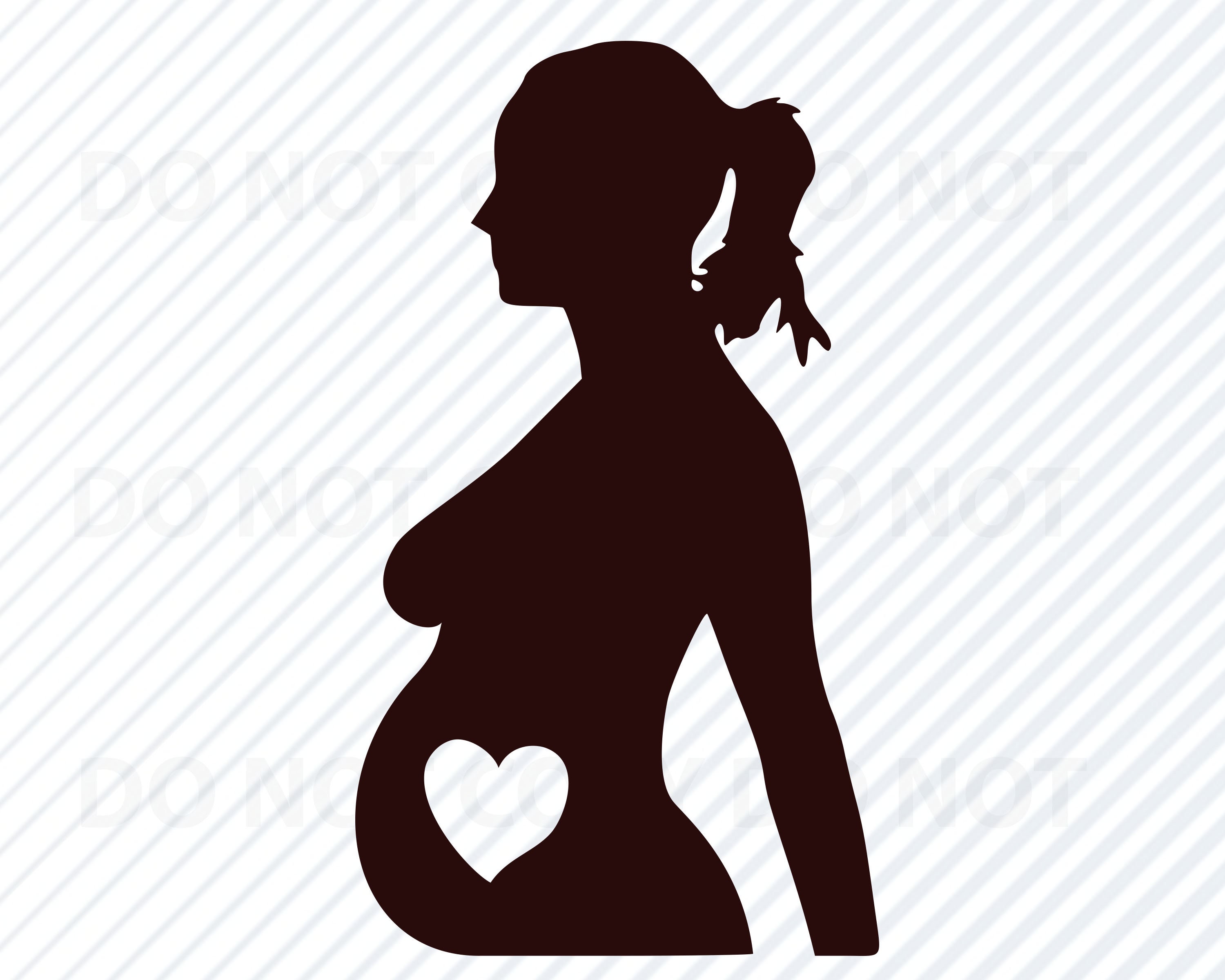 Download Pregnant Woman Silhouette Clip Art Svg Files For Cricut Etsy