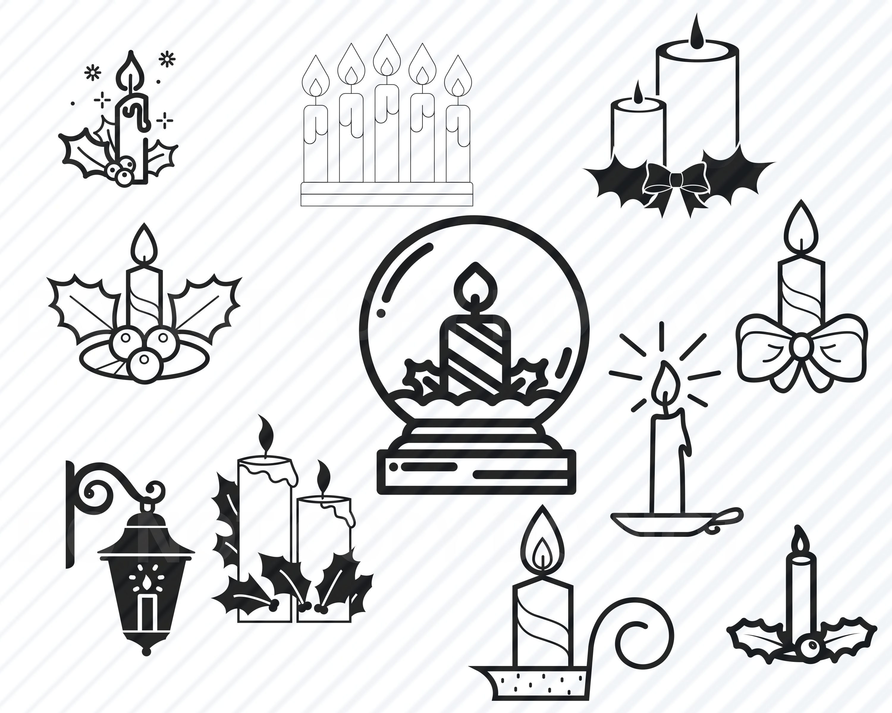 Christmas Candles SVG Bundle Silhouette Christmas Vector - Etsy