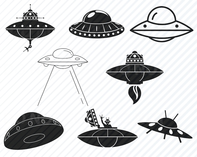 Download UFO svg Bundle Alien Vector Images Silhouette Clip Art | Etsy