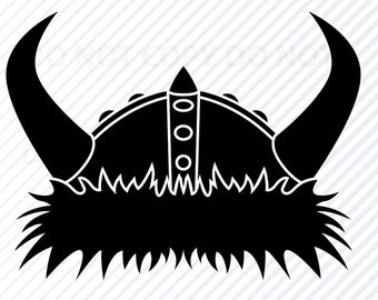 Viking Helmet SVG File  - Helmet SVG Silhouette - Clipart - SVG Image- Nordic Helm svg - Eps, Png ,Dxf - Clip Art- Vikings hat svg