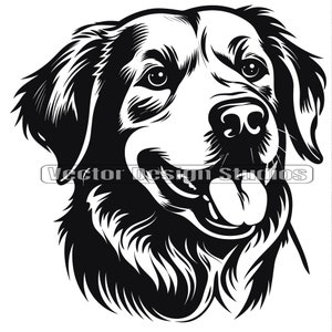 Golden Retriever Head SVG File - Golden retriever Vector Immagini Clipart Cane SVG Immagine per Logo