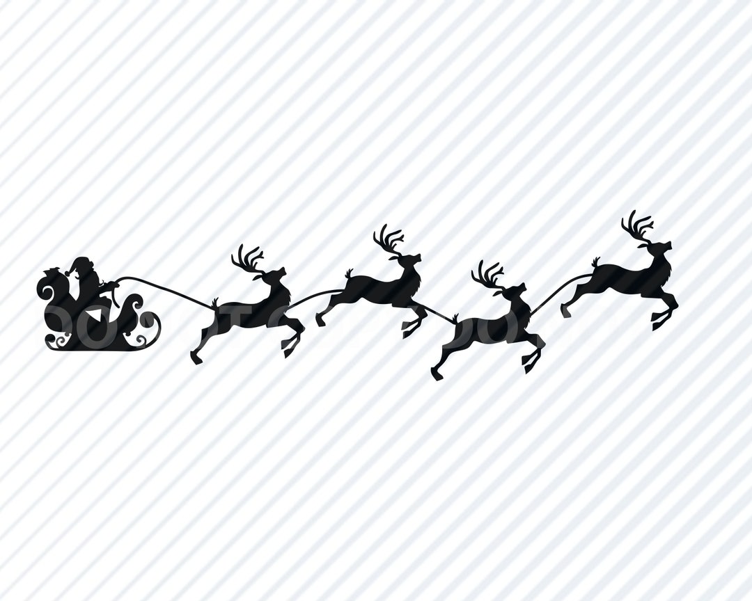 Santas Sleigh Christmas 3 SVG Silhouette Vector Images Clipart SVG