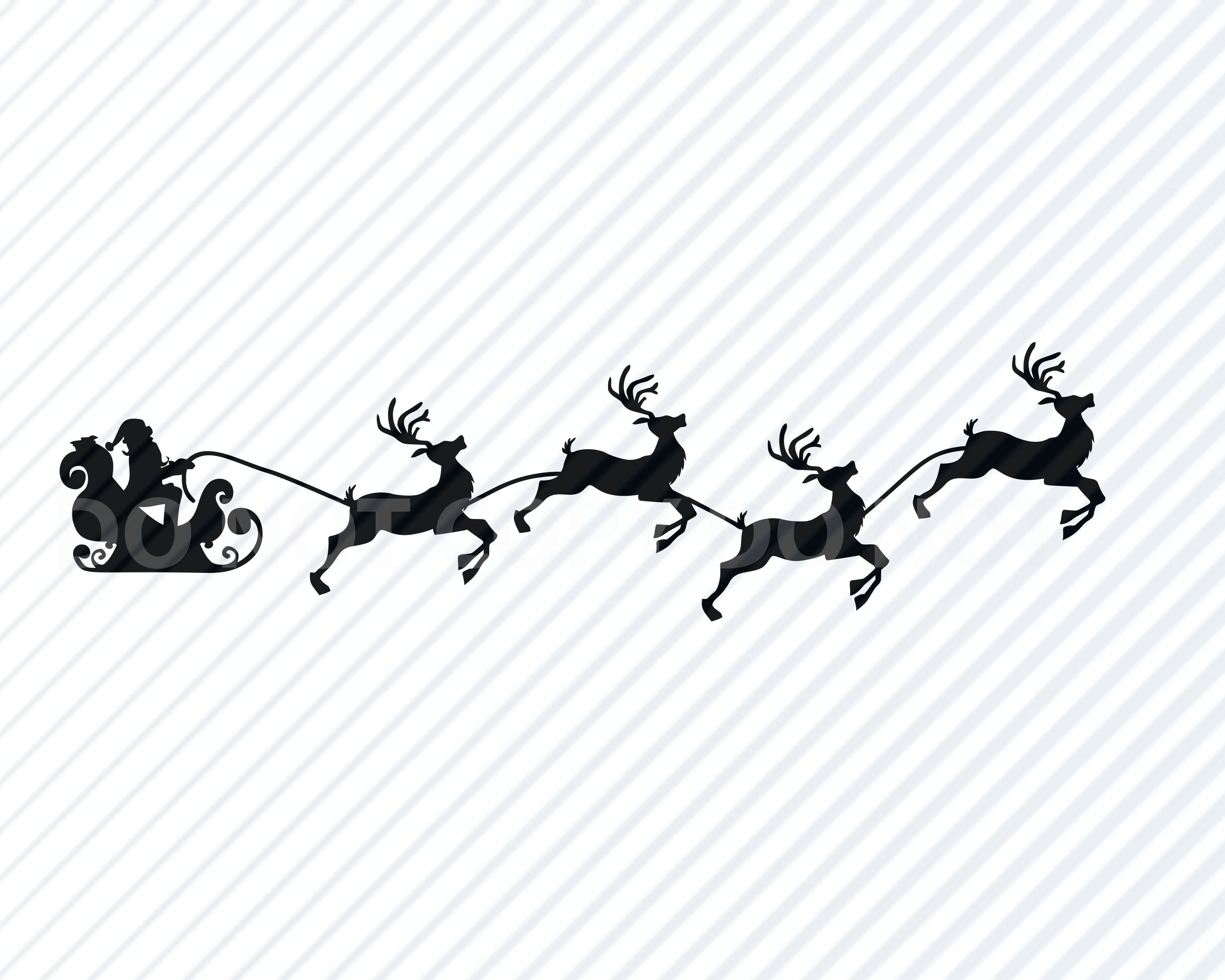 Big Printable Santa Sleigh Silhouette