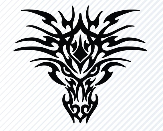 Dragon Head 2 SVG Silhouette vector Images Clipart cutting - Etsy