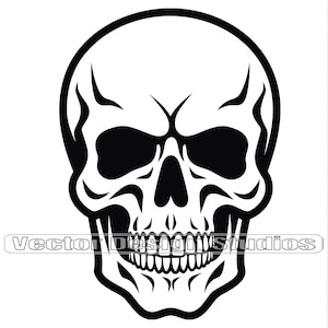 Skull SVG - human skull Vector Images  silhouette Clip Art for Vinyl Cutting SVG Files -Eps, Png Stencil ClipArt Halloween skull