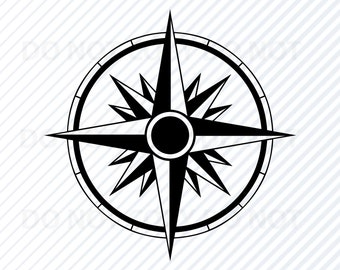 Compass SVG Files  - Vector Images Silhouette - Ship Compass Clipart -  Directions - Stencil SVG - Eps, Png ,Dxf-Clip Art nautical
