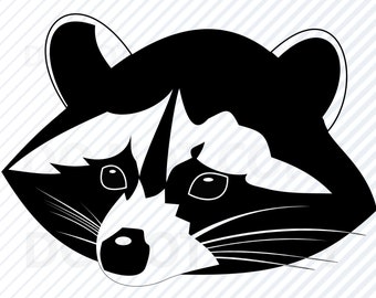Raccoon Face SVG File - Racoon Vector Image -Woodland raccoon - Eps, Raccoon Png ,Dxf cnc file - Raccoon head svg
