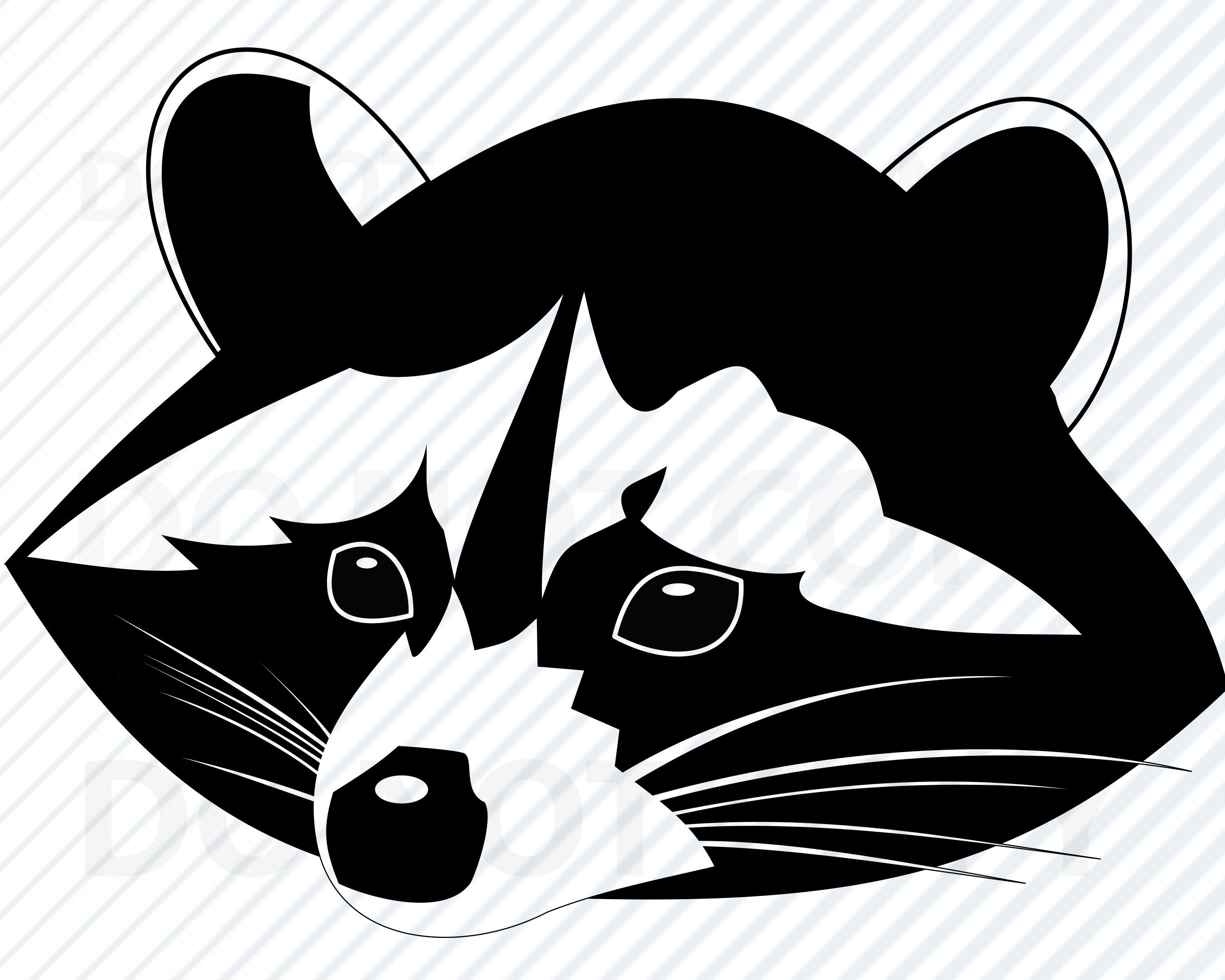 Download Raccoon Face Svg File For Cricut Silhouette Racoon Vector Etsy