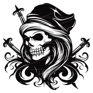 Piraten Frau mit Schatz Clipart Vektor Clip Art Grafik-digitalen ...