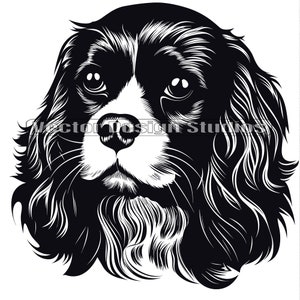 Cavalier King Charles Spaniel Face Arquivos SVG e Png, imagens vetoriais clipart, designs de camisas de imagem SVG de cachorro, gráfico de sublimação de download digital