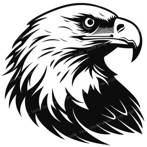 Eagle Head SVG File -Bald American Eagle Head Vector Images, Eagle Clipart SVG Image for Logo,