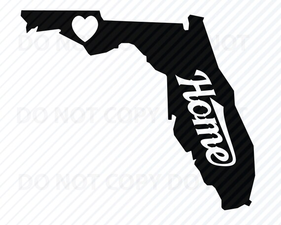Download Florida Home State Map Svg Files For Cricut The Sunshine State Etsy