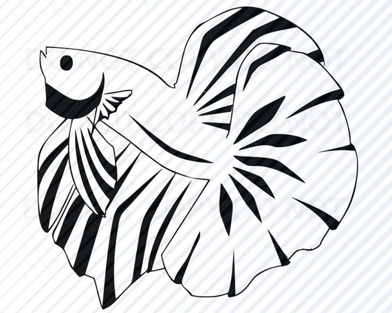 Download Betta Fish Svg Files Vector Images Silhouette Goldfish Etsy