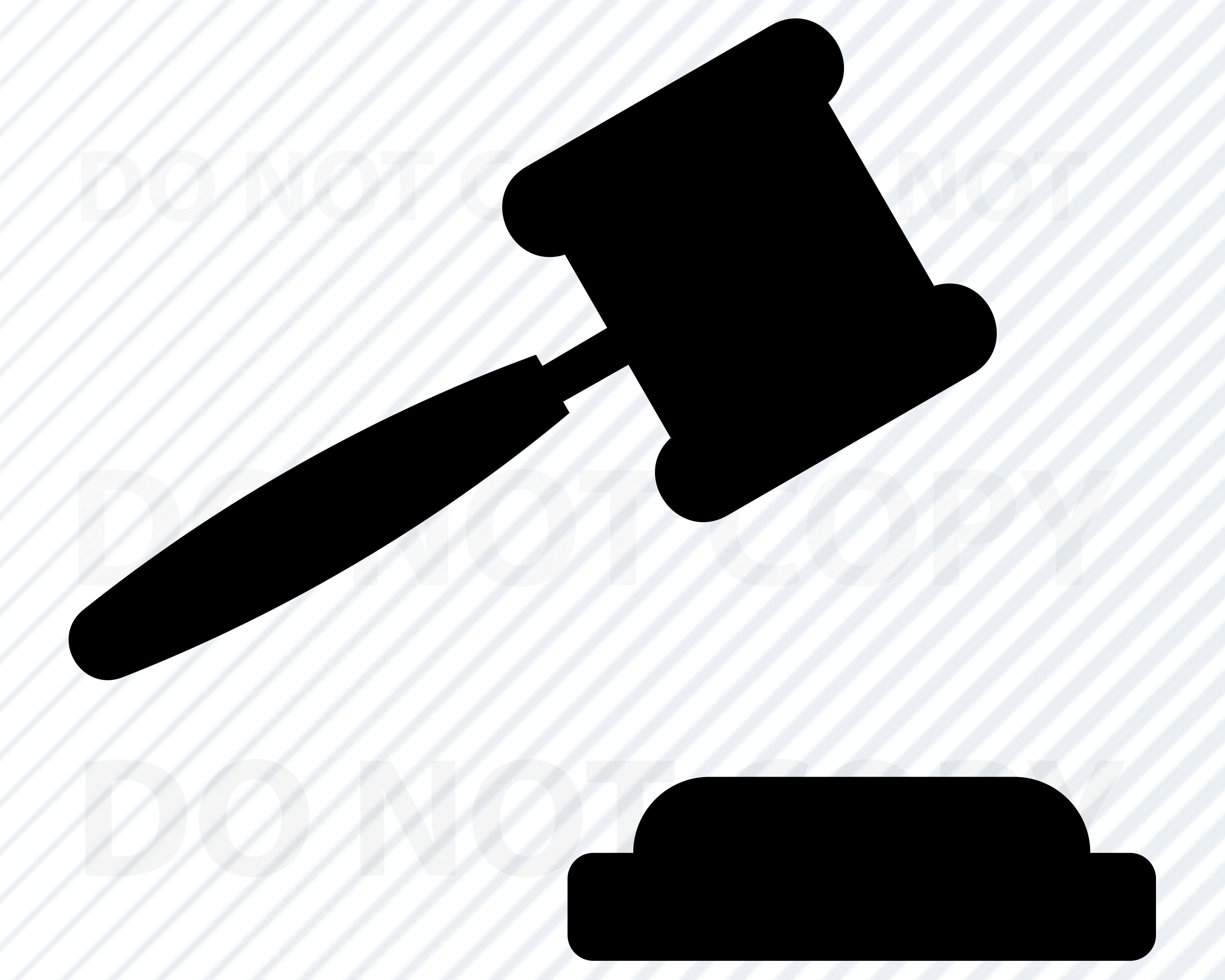 Gavel and Block SVG Files Gavel Vector Images Clipart Etsy
