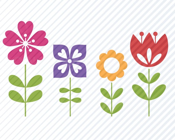 Download Cartoon Flowers Svg Files For Cricut Flower Vector Images Etsy