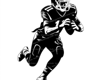 Football Player Svg & PNG Files, Quarterback Clipart Silhouette Vector Image, SVG Shirt Design Graphic, Transparent Background print