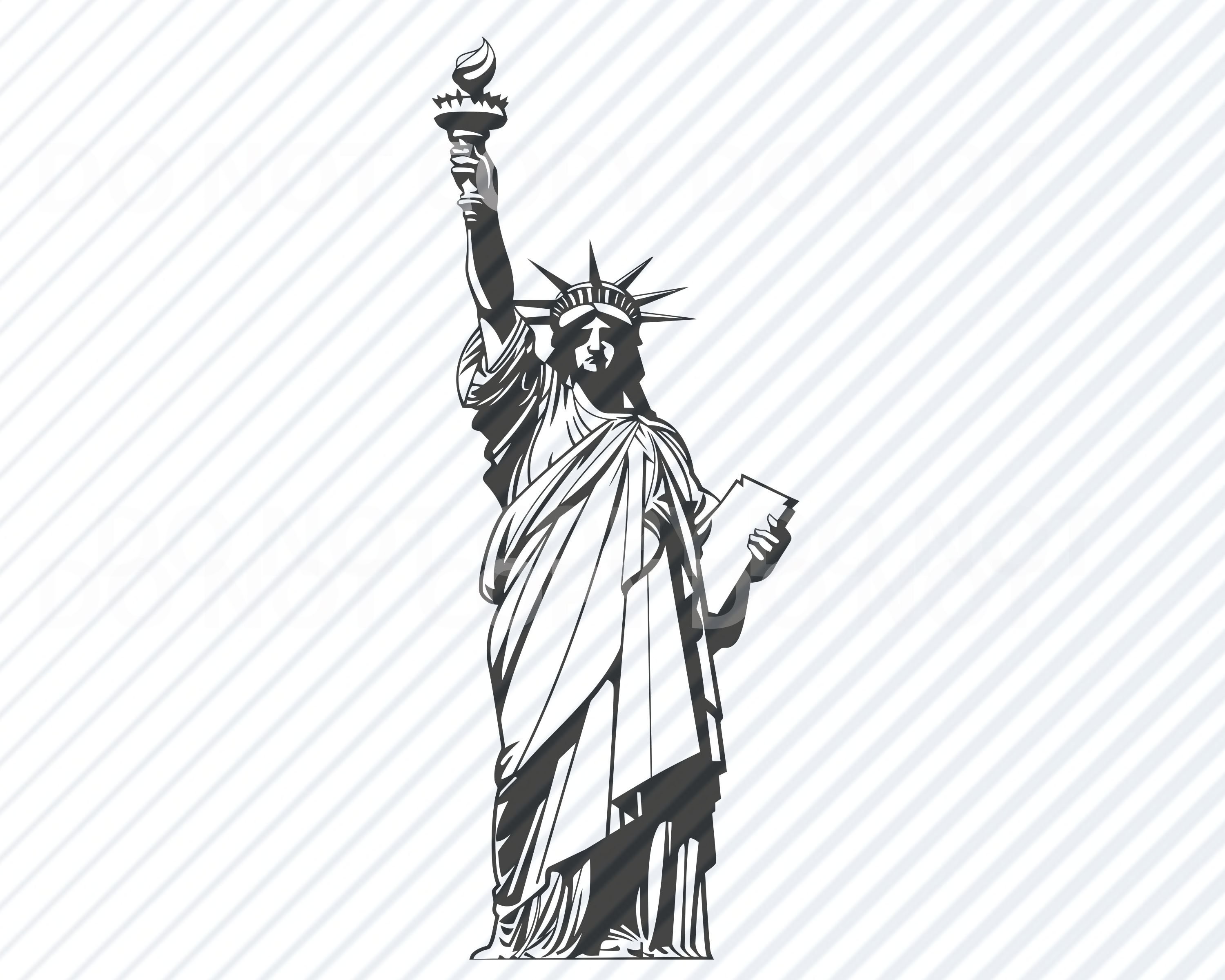 Statue De La Liberté Dessin Facile Visage Statue de la Liberté SVG fichiers Clipart Clip Art - Etsy France