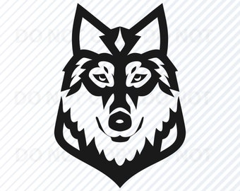 Wolf Head Svg Files  - Wolf Vector Images -  SVG Silhouette - Wolves Clipart - Wolf Vinyl Stencil SVG - Eps, Png ,Dxf  -Clip Art