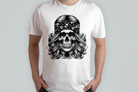 Rocker Mom Skull SVG, Bandana Girl Clipart (digital Download) - Etsy