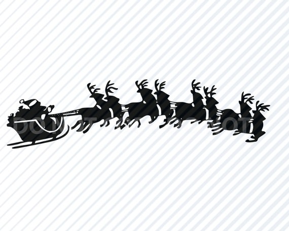 Santas Sleigh Christmas SVG Silhouette Vector Images Clipart - Etsy UK