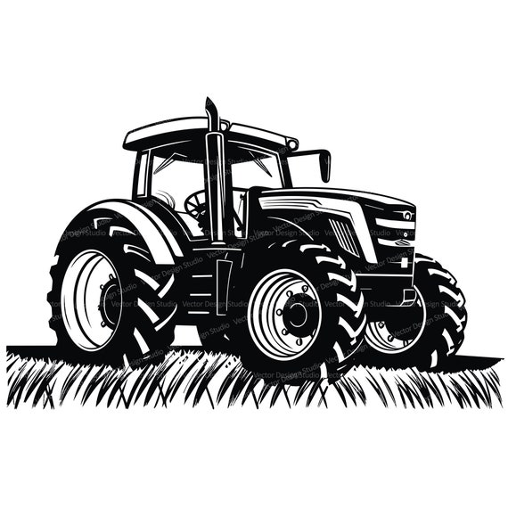 Farm Tractor Svg PNG Files, Farmers Clipart Silhouette, Farming