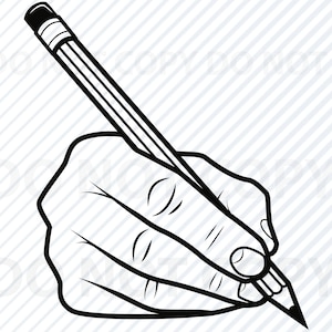 Drawing hand SVG File, Pencil Vector Images Clipart Drawing file - Eps, Png ,Dxf Clip Art Writing pencil teacher